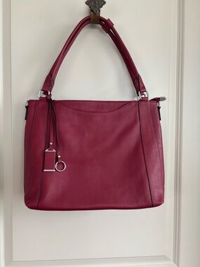 Over Earth Red Wine Genuine Leather Hobo Shoulder & Crossbody Bag New